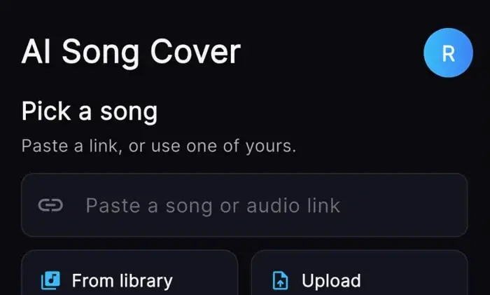 OnMusic AI song cover screen