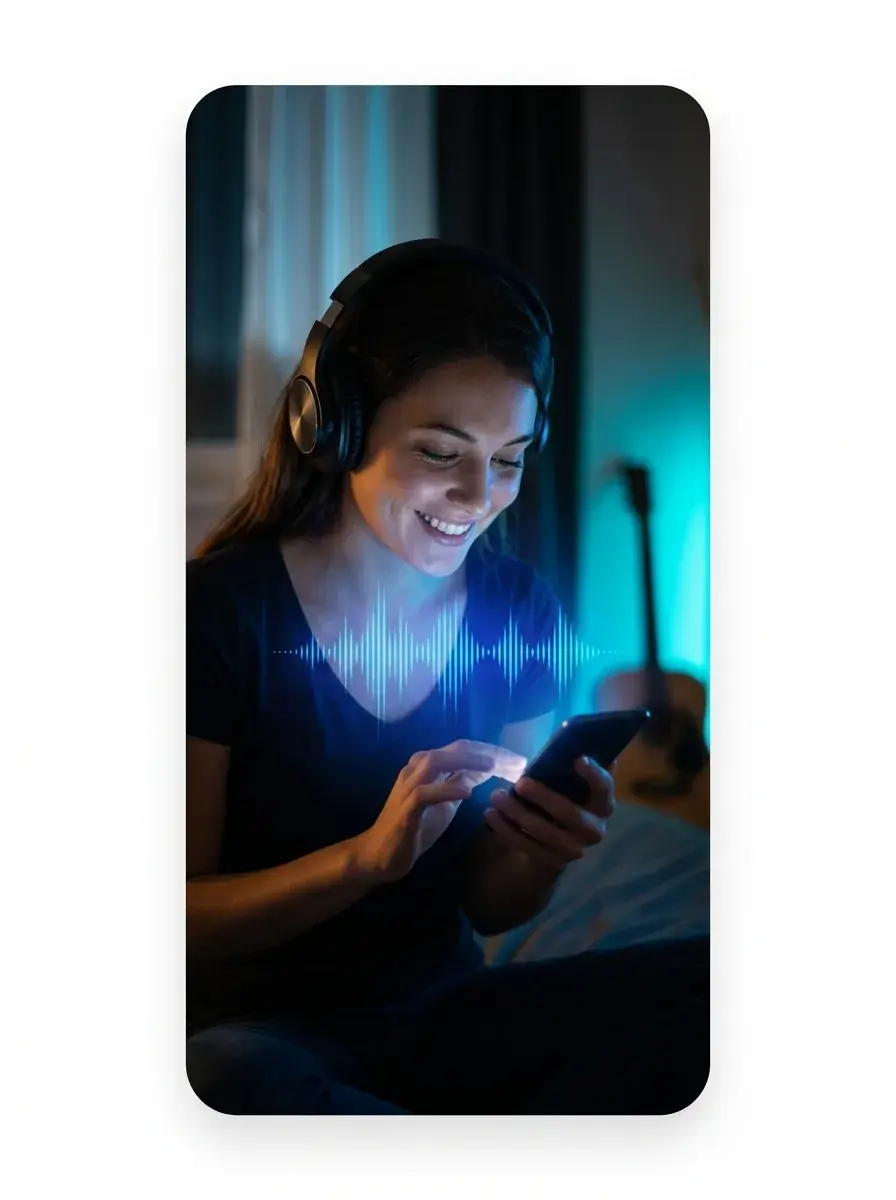 Person creating music with On Music AI