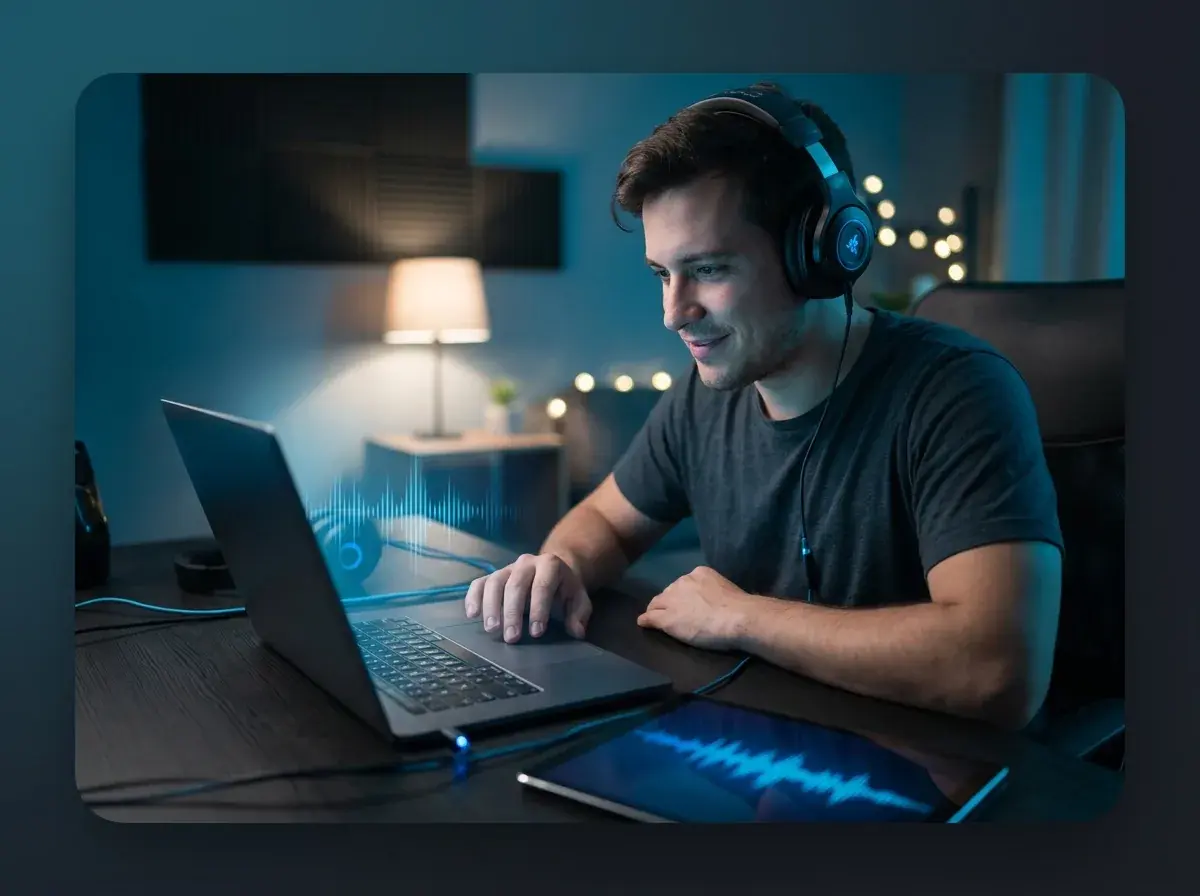 Person choosing a song to cover