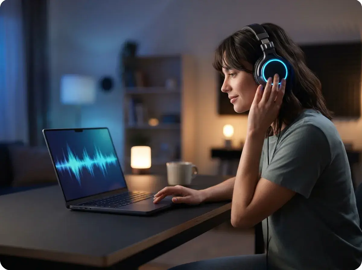 Person som skriver en födelsedagslåtprompt i en musikapp