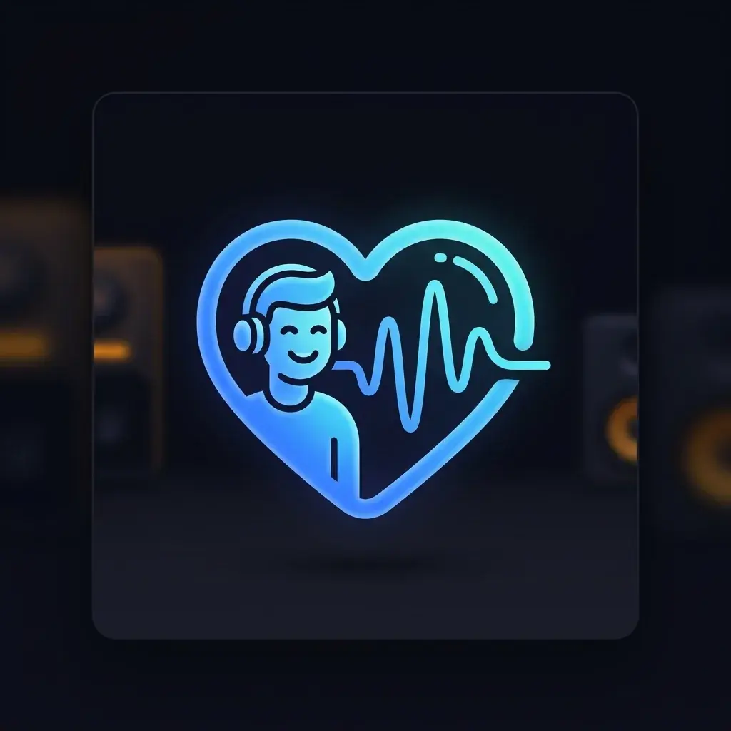 Person lächelt, während sie einen individuellen Song auf ihrem Handy teilt