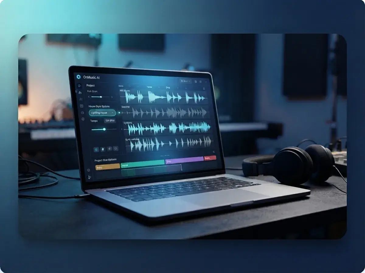 一个人在歌曲创作过程中选择浩室风格选项