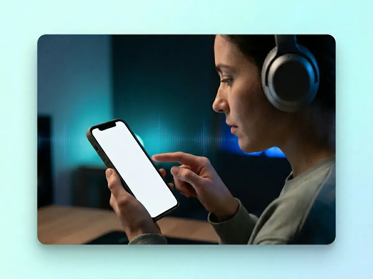 Notebook with lyrics and headphones on a desk