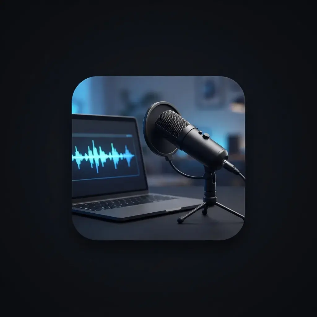 マイクとAI音楽ソフトを使ってデモ曲をテストする自宅ソングライター