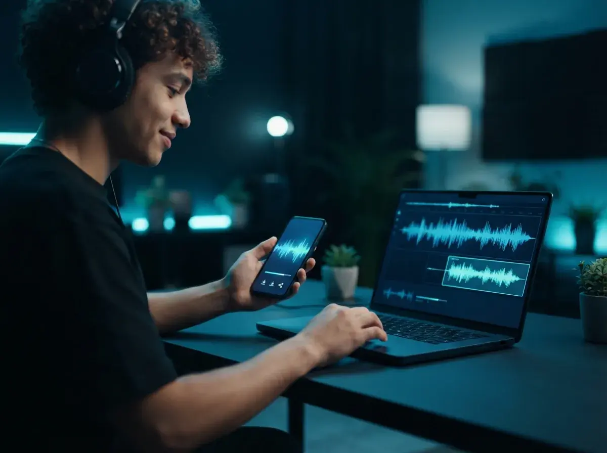 完成した曲をダウンロードして共有するクリエイター