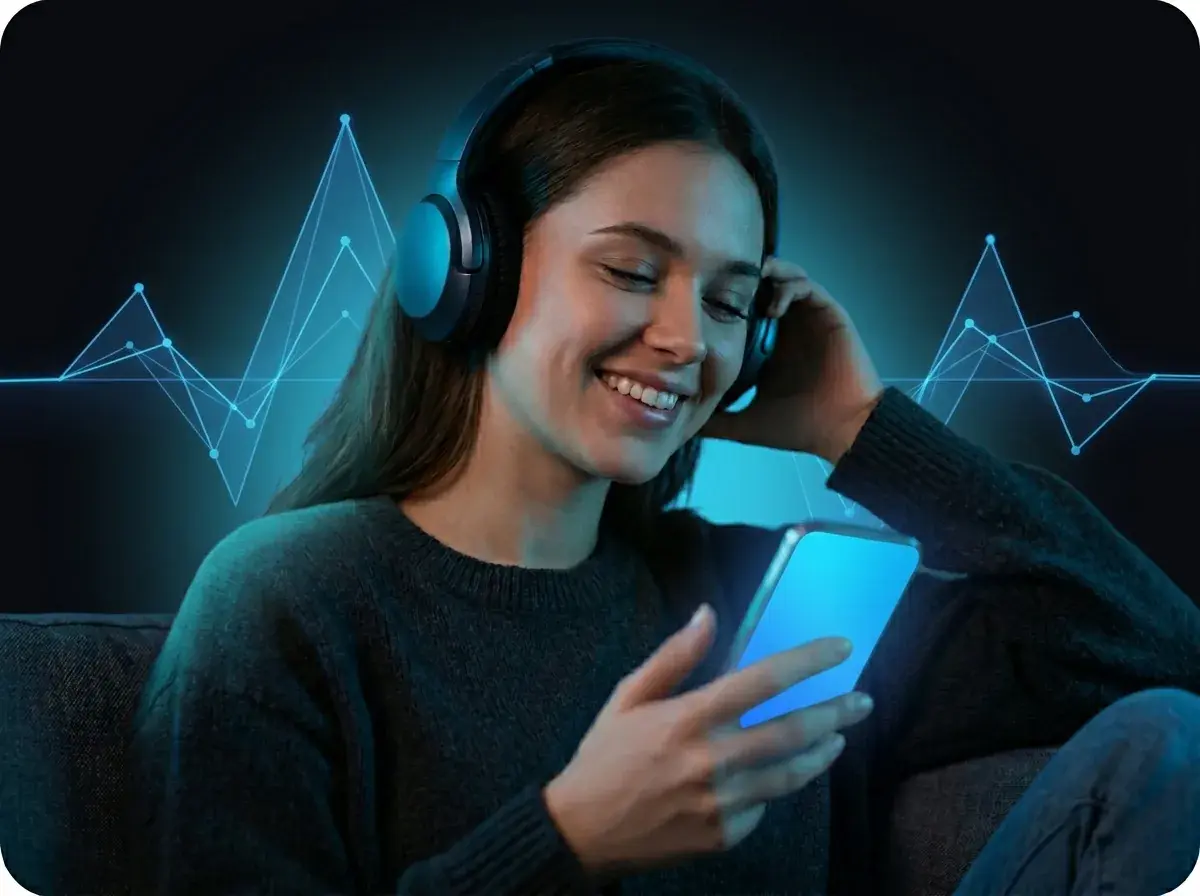 Ascoltare la canzone finita in cuffia