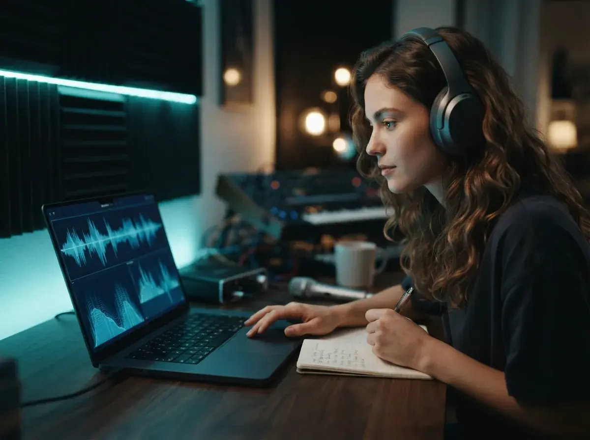 Personne partageant une chanson qu'elle a créée sur son téléphone