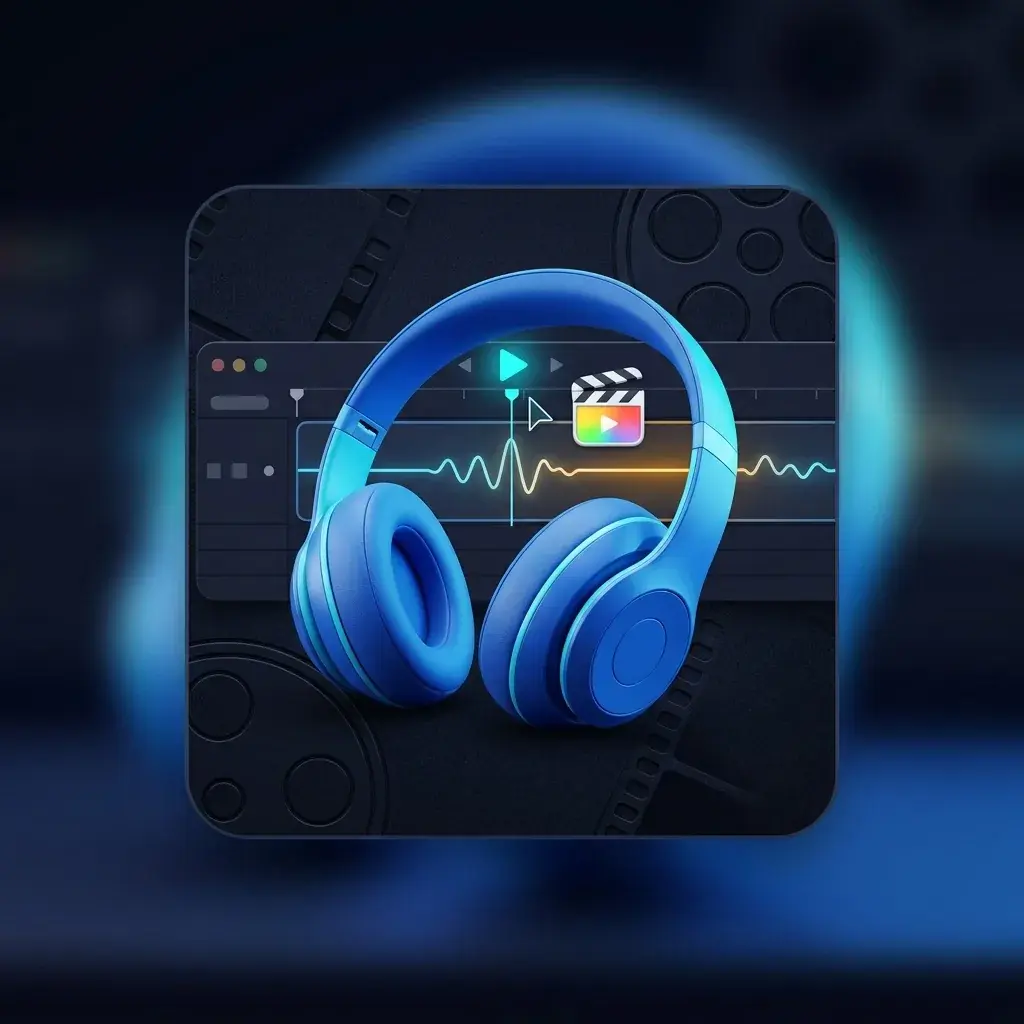 Criador de vídeo escolhendo música em um laptop