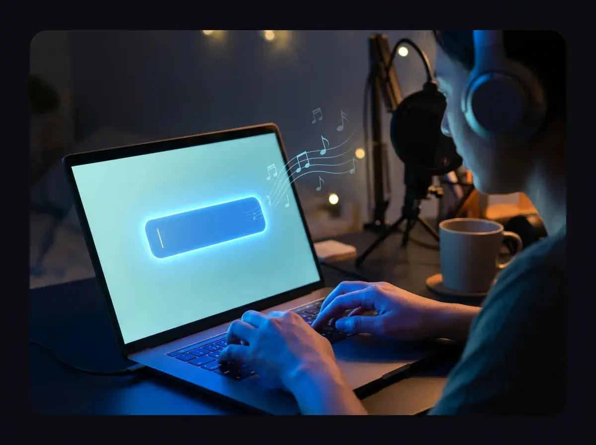 Digitare un prompt nel generatore di musica AI