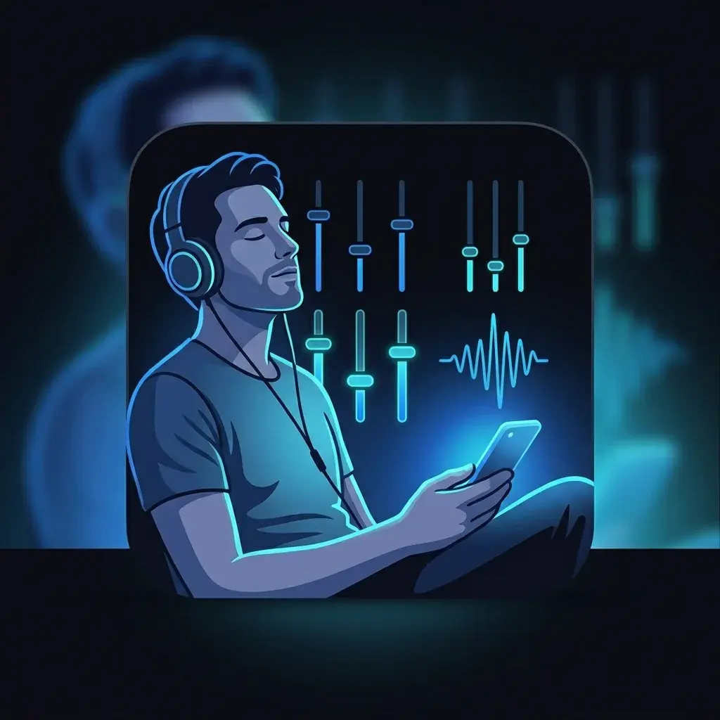 Person relaxing and listening to a custom rap song