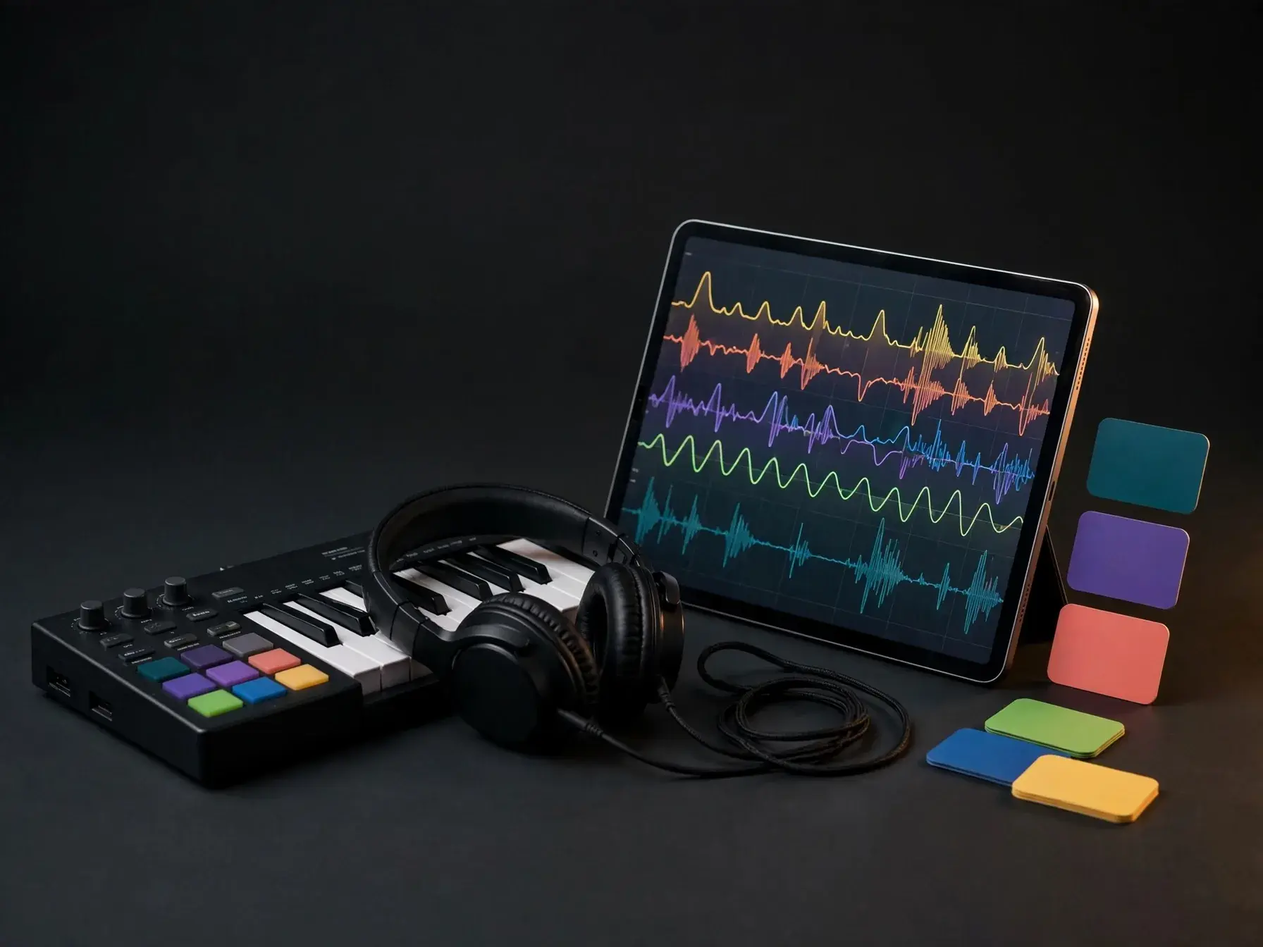 Criador casual explorando diferentes usos para música feita com IA em um laptop