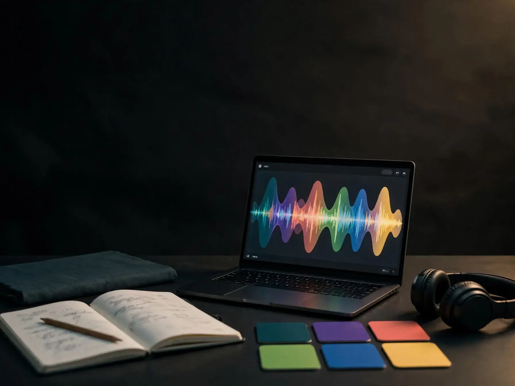 Tela do celular mostrando letras escritas transformadas em uma música completa com vocais.