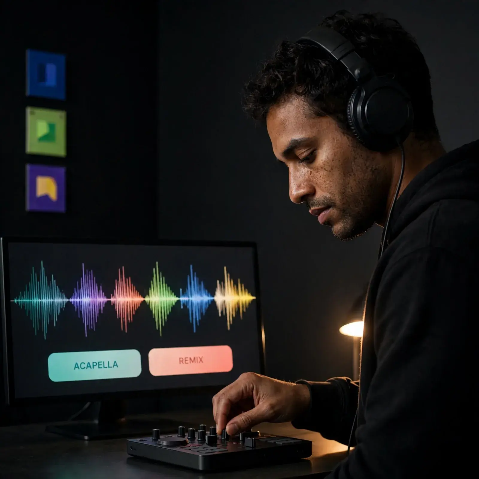 DJ using a clean acapella for a remix