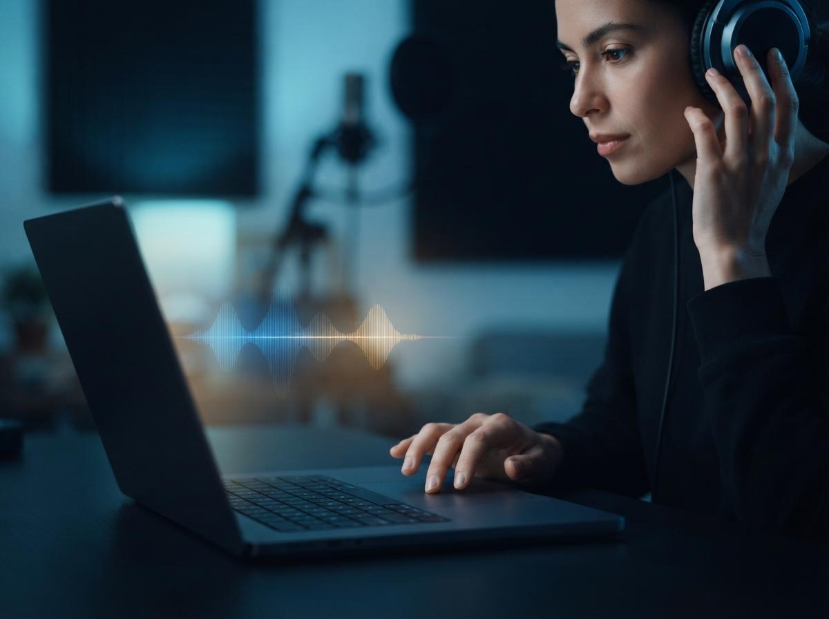 Person skapar anpassad bakgrundsmusik från en textprompt